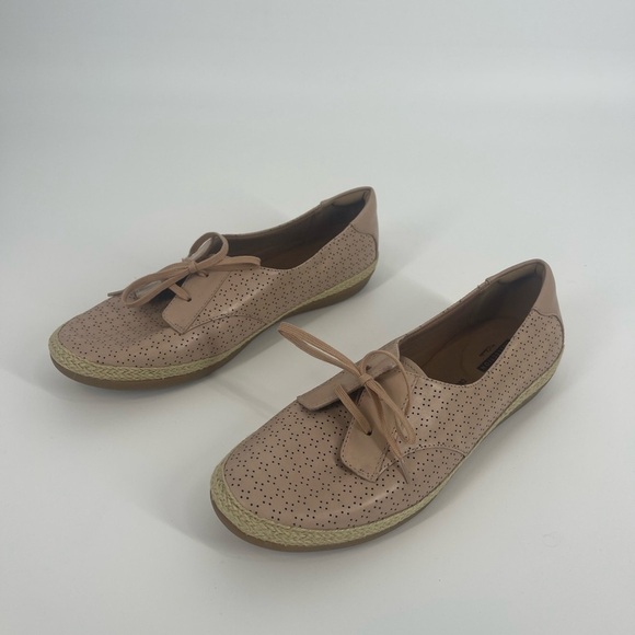 Clarks Collections Leather Pink Lace Up Comfort Shoes (SB4#100) - Picture 1 of 6